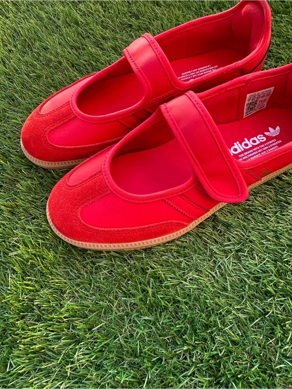 adidas Originals Samba Mary Jane Kids 7 Red Balletcore Sneakers - Picture 2 of 6